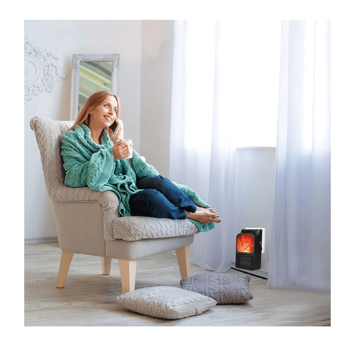 Mini Calefactor Eléctrico Volcán – Calor instantáneo y diseño elegante